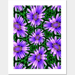 Cute Purple Aster Pattern Posters and Art